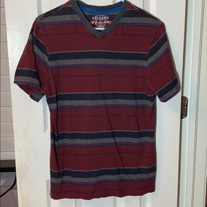 Arizona youth xl v-neck striped t shirt